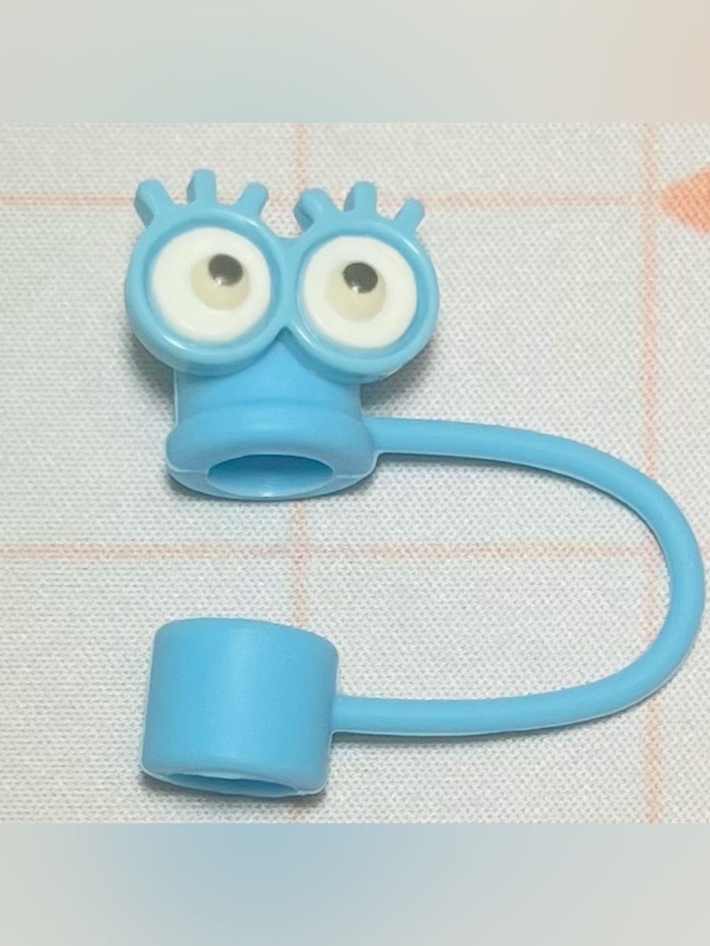 NWOT Blue Cartoon Silicone Straw Topper/Straw Cover Cap!